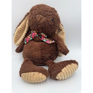 Dan Dee Collectors‎ Choice Brown Shaggy Bunny Rabbit Plush Floral Bow